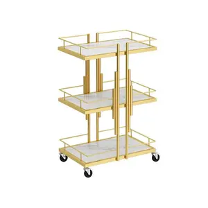 Furniture Nail Gold Hair Luxury Trolleys For Beauty Salon SPA Salon Furniture Can Be Moved Rotating Beauty Tram