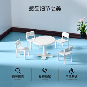 Modèle <span class=keywords><strong>de</strong></span> plan <span class=keywords><strong>de</strong></span> maison fait main, ensemble <span class=keywords><strong>de</strong></span> meubles simulés, petits ornements d'intérieur, tables et chaises à l'échelle 1:50 - Product Image 4