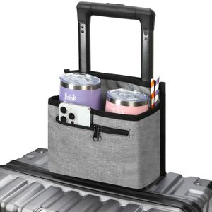 Soporte para tazas de viaje para equipaje, accesorio portátil con cremallera para maleta, para transportar bebidas, tazas de café y vasos térmicos. - Product Image 4