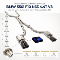 ING Valvetronic X-Pipe Catback pour BMW 550i F10 N63B44 4.4T V8 2010-2016 |   SUS304 avec embouts quadruples, vente en gros à distance