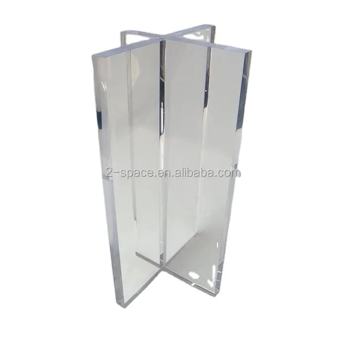 Solid Acrylic Dining Table Leg Edges Polished Heavy Duty Clear Lucite Leg Base