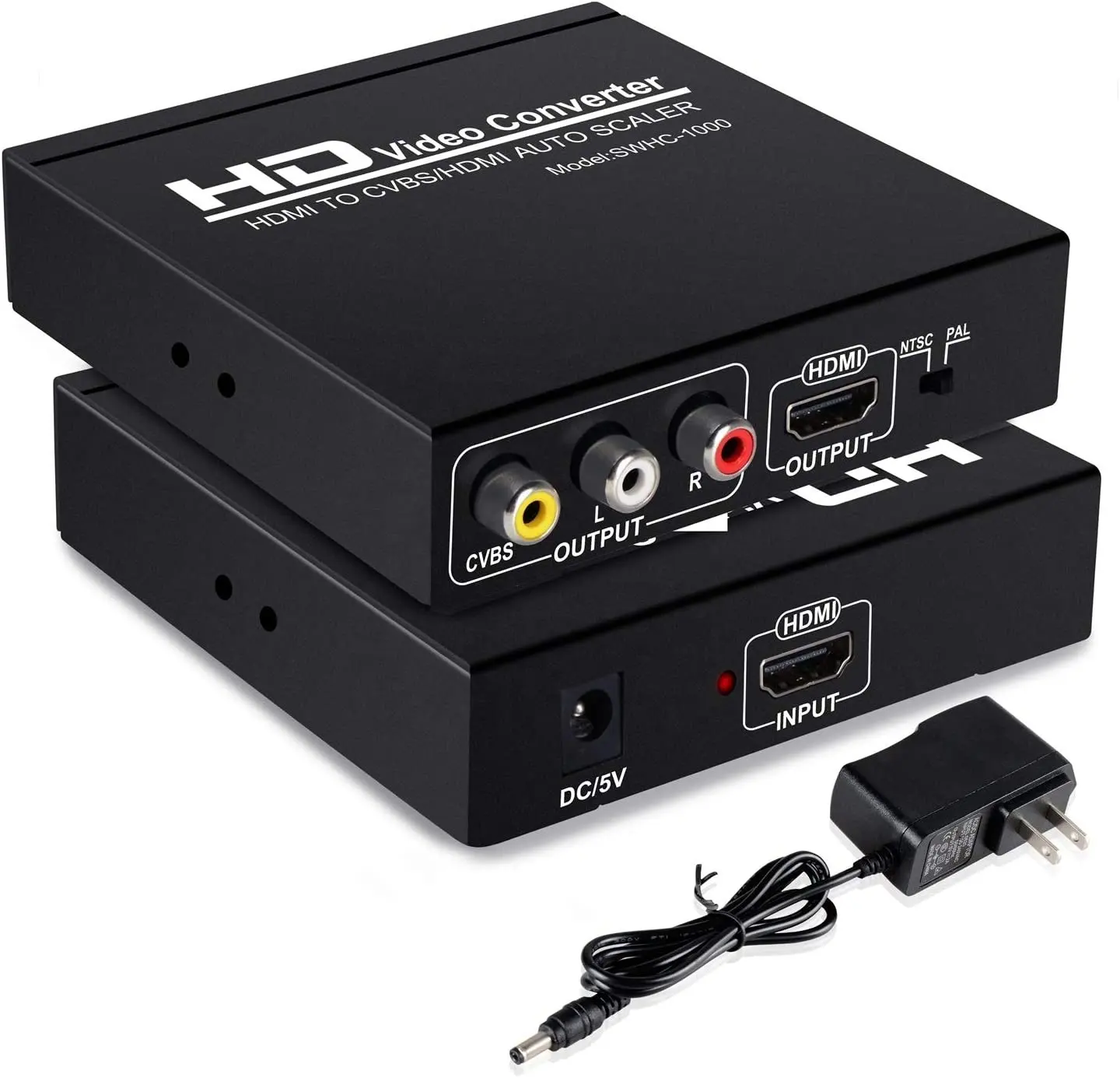 OZ1000 HDMI to RCA and HDMI + 3RCA CVBS AV Converter Composite Video Audio Adapter Splitter Support 1080P PAL NTSC
