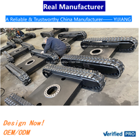 Pièces de machines de construction Mini pelle hydraulique Perceuse 2 tonnes 5 tonnes 10 tonnes Patins de chenilles en caoutchouc Châssis de train de roulement