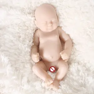 10 inç boyasız yeniden doğmuş bebek bebek kitleri çocuk boş DIY Mini bebek kapalı gözler içi boş silikon tam vücut