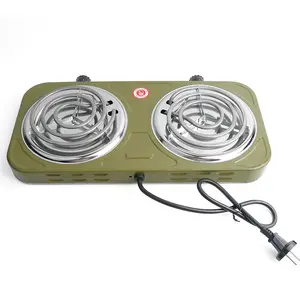 Hoge Kwaliteit Zilveren Kuif 2 Brander 1500W Elektrisch Fornuis Thuis Keuken Kookplaten