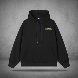 Sudadera con Capucha Extra Grande Unisex LAFETTO, Color Negro Sólido, 100% Poliéster, Informal, con Bolsillo Delantero, Antipilling, para Invierno - Product Image 3