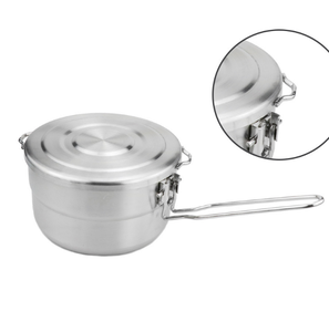 หม้อเบนโตะสำหรับตั้งแคมป์กลางแจ้ง DFB53 ทำจากสแตนเลส 304 สำหรับต้มน้ำ พร้อมด้ามจับพับได้ ตัวเลือกเสริมวัสดุอะลูมิเนียม - Product Image 1