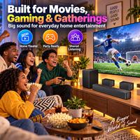 Système Home Cinéma 5.1 avec barre de son 320W, caisson de basses sans fil, enceintes arrière, contrôle par application, HD ARC et Bluetooth