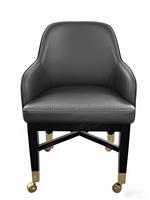 Chaises de jeu de casino confortables de luxe chaise de baccara VIP de logo de broderie avec des rouleaux pour l'usage de centre commercial de chambre à coucher de sous-sol de salle à manger