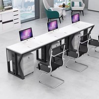 Escritorio de Oficina Moderno y Sencillo para Coworking, Estación de Trabajo para Empleados, Escritorio para 2 o 4 Personas