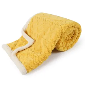 中国专业毛毯制造商3D提花夏尔巴毛毯自圆机