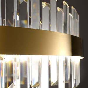 European Decoration <b>Light</b> Living Room Gold Rectangle Round Crystal clear Glass Pendant <b>Light</b> - Product Image 6