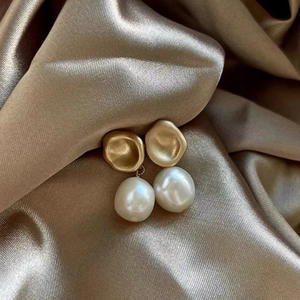 Accessoire en argent S925 pour perles DIY, tendance et à la mode, support vide pour boucles d'oreilles avec perle ronde de 8 à 12 mm, modèle 21585 - Product Image 1