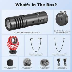 BOYA BY-MM1W 2 canaux fusil de chasse revers sans fil micro Lavalier Microphone pour caméra PC <span class=keywords><strong>sur</strong></span> caméra iPhone DSLR enregistrement <span class=keywords><strong>YouTube</strong></span> - Product Image 6