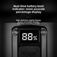 Lampe torche LED télescopique à zoom continu en alliage d'aluminium blanc avec port de charge Type-C, portée du faisceau de plus de 500 m, batterie 18650 et affichage de la charge