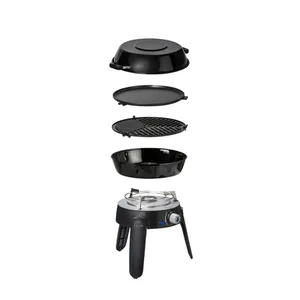 Réchaud et grill <span class=keywords><strong>de</strong></span> camping, barbecue portable tout-en-un, avec plaque chauffante, <span class=keywords><strong>grille</strong></span> et support <span class=keywords><strong>de</strong></span> casserole, noir - Product Image 1