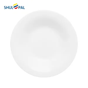 Opal Glass Modern Free Logo Porcelain Restaurant Tableware Opal Glassware Small Shallow Pasta Soup Plate