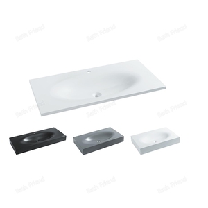 Rettangolo in ceramica bianca <span class=keywords><strong>bagno</strong></span> lavaggio <span class=keywords><strong>a</strong></span> mano in pietra artificiale lavello lavello <span class=keywords><strong>lavabo</strong></span> - Product Image 5
