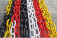 Chaîne de sécurité routière personnalisable, chaîne de barrière, chaîne en plastique jaune de 3 mm à 12 mm avec finition unie