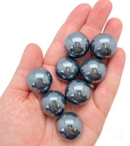 Boule de cristal d'hématite polie, sphère plaquée couleur, aimants en hématite, boules magnétiques en hématite, œufs de serpent à sonnettes magnétiques - Product Image 2