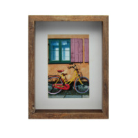 Cadre photo 3D personnalisable en bois avec effet d'ombre, en métal et verre, pour décoration intérieure, avec sujets paysagers et floraux, idées cadeaux, artisanat