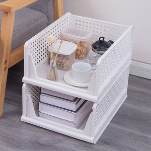Estante de almacenamiento plegable de plástico (PP) de diseño moderno organizador de armario rectangular con partición en capas y cesta de ropa apilable - Product Image 6