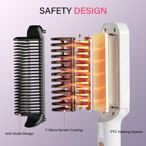 Brosse lissante chauffante PTC, peigne boucleur, outils de coiffure - Product Image 4