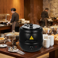 Marmite à soupe électrique 10L 13L en acier inoxydable noir, chauffe-soupe commercial pour buffet, hôtel, restaurant, traiteur