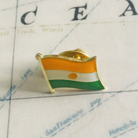 Broches drapeau national du Niger en émail métallique époxy cristal, badges peints, souvenirs, broches de costume, cadeaux commémoratifs personnalisés