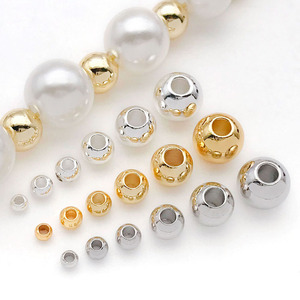 Separador de cuentas de aleación de zinc chapado en cobre, oro y plata para la fabricación de joyas DIY, cuentas redondas de 8 mm, accesorio de tesoro - Product Image 2