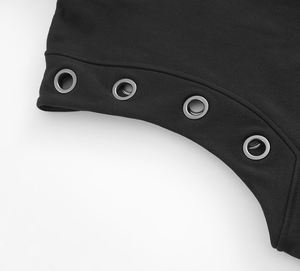 Hoodie sans manches grande taille pour homme, logo personnalisé, cordon de serrage réglable, détails à œillets, coupe ample, streetwear décontracté d'été, OEM ODM - Product Image 4