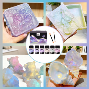 LEQU Ensemble de pigments en poudre nacrés 6 couleurs pour l'artisanat DIY, l'art de la résine, la peinture sur ongles - Product Image 5