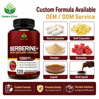 Berbérine 1200mg avec cannelle de Ceylan 120 capsules végétales végétaliennes sans OGM sans gluten Complément alimentaire en gros