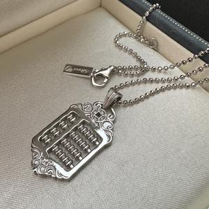 Collier pendentif en argent pur S925, nouveau style chinois, jade blanc, gourde de moelle, visage d'œuf incrusté, luxe léger, haute qualité, niche - Product Image 1