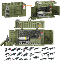 En gros Blocs de construction miniatures et accessoires pour la construction de salles de jeu, de bases et de conteneurs tactiques des forces spéciales, thème armes de guerre et maisons