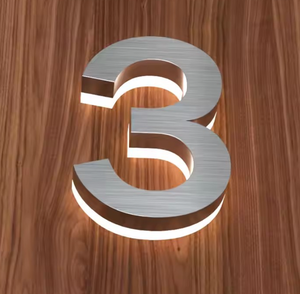 Numéros de maison lumineux rétroéclairés à LED en <span class=keywords><strong>zinc</strong></span>, laiton, bronze, argent, de grande taille (4, 5, 6, 7, 8, 10 pouces), pour usage résidentiel, vente en gros - Product Image 4