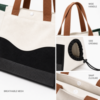 Sac de transport en tissu élégant, léger et portable pour chats et chiens ; un sac à main chic et minimaliste avec fermeture à bouton.