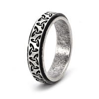 Bague rotative ajourée de style vintage nordique, nœud celtique triangulaire Viking, pour hommes et femmes, en titane et acier décoratif