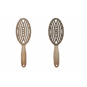 OEM D Handle Salon Quality Roll <b>Brush</b> Ceramic Barrel Non Slip Rubber Grip Soft Boar Bristle For Hair - Product Image 6