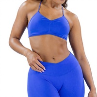 Soutien-gorge de yoga sans coutures à maintien élevé, très élastique, entièrement mat, à bretelles croisées, en Spandex/Nylon, pour lingerie de fitness féminine