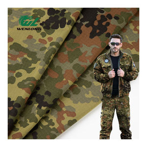 Tela Ripstop de Camuflaje <span class=keywords><strong>Flecktarn</strong></span> de Polialgodón T/C 8020, Resistente a Desgarros, para Prendas Tácticas - Product Image 1