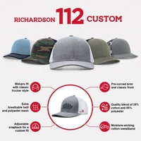 Gorra de Béisbol de Lona de Alto Rendimiento con 6/5 Paneles, Personalizada al por Mayor, con Logotipo Bordado, Richardson 112, Moda de Invierno