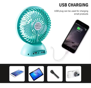 พัดลมตั้งโต๊ะพลังงานแสงอาทิตย์แบบชาร์จไฟได้พร้อมพอร์ต USB พัดลมตั้งโต๊ะพลังงานแสงอาทิตย์สำหรับกรณีฉุกเฉินพร้อมแผงโซลาร์เซลล์ พัดลมพลังงานแสงอาทิตย์ - Product Image 4