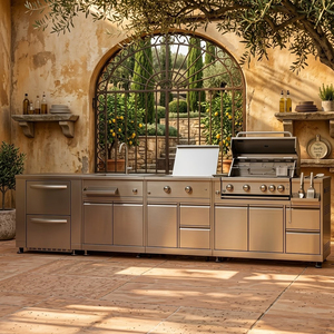 Mueble de Cocina Modular para Exteriores OEM SS316, Resistente al Fuego, Duradero y Robusto, con Parrilla y Refrigerador - Product Image 1
