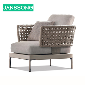 Ensemble <span class=keywords><strong>de</strong></span> canapé d'extérieur en corde tissée à la main pour hôtel Meubles d'extérieur en teck pour <span class=keywords><strong>jardin</strong></span>, terrasse, cour, coussin imperméable en bois massif - Product Image 6