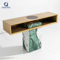 Table console avec plateau en marbre, bureau d'entrée, couloir, design moderne et luxueux, meubles de salon, décoration intérieure, OEM