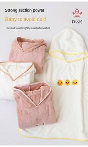 <span class=keywords><strong>Accappatoio</strong></span> con Cappuccio in Pile Corallo Ricamato con Orsetto Cartoon per Neonati, Asciugamano <span class=keywords><strong>da</strong></span> Bagno Assorbente, Taglie per Baby Shower - Product Image 6