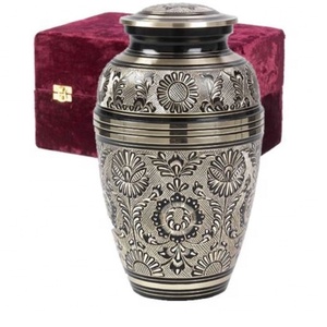 Brown American Style Cremation Urn with Gold Band Eco-Friendly Durable Adult Memorial Ashes Vessel Storage <b>Container</b> - Product Image 6