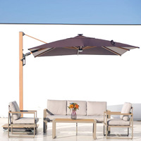 Parasol de jardin autoportant carré de grande taille, à manivelle, rotatif, pour extérieur, patio, mariage, style romain, avec auvent pliant