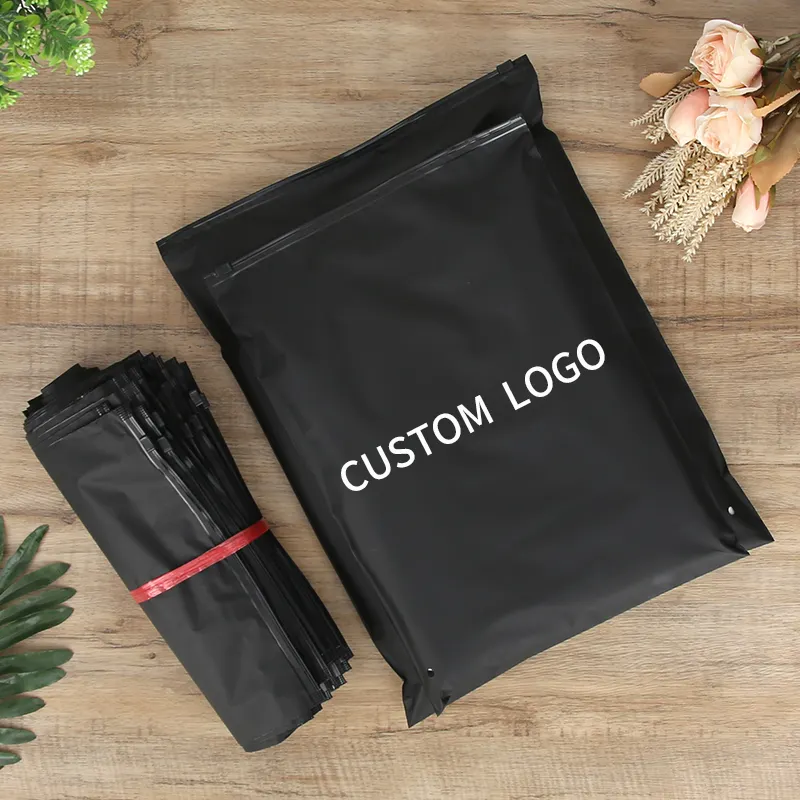 Sacos de plástico personalizados de fábrica, saco de zíper de plástico transparente com logotipo ziplock, camiseta preta de vestuário